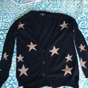 Black distressed button up cardigan